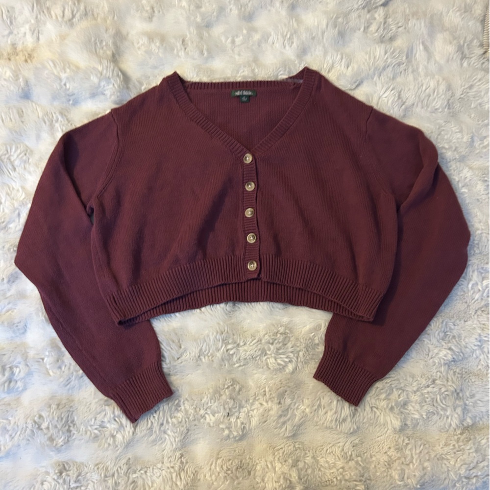 Wild Fable Burgundy Knit Cardigan